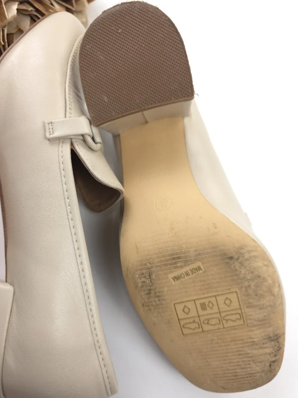 Cream Women's Leather Block Heel Loafers - Classic Chic 6½